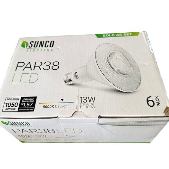 PAR38 LED Flood Light Outdoor Bulb, Waterproof Bright Dimmable, 6000K Daylight 9 - Picture 1 of 8